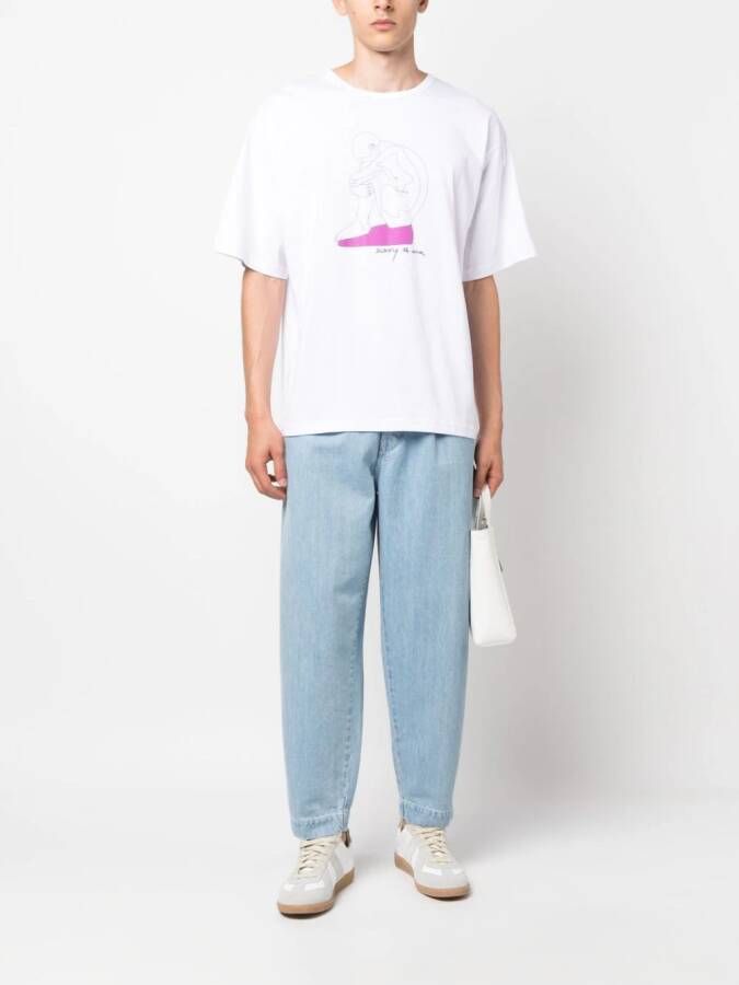Société Anonyme Jap Boy jeans met wijde pijpen Blauw