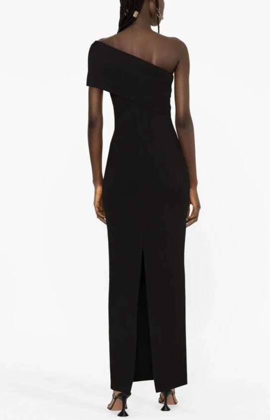 Solace London Asymmetrische maxi-jurk Zwart
