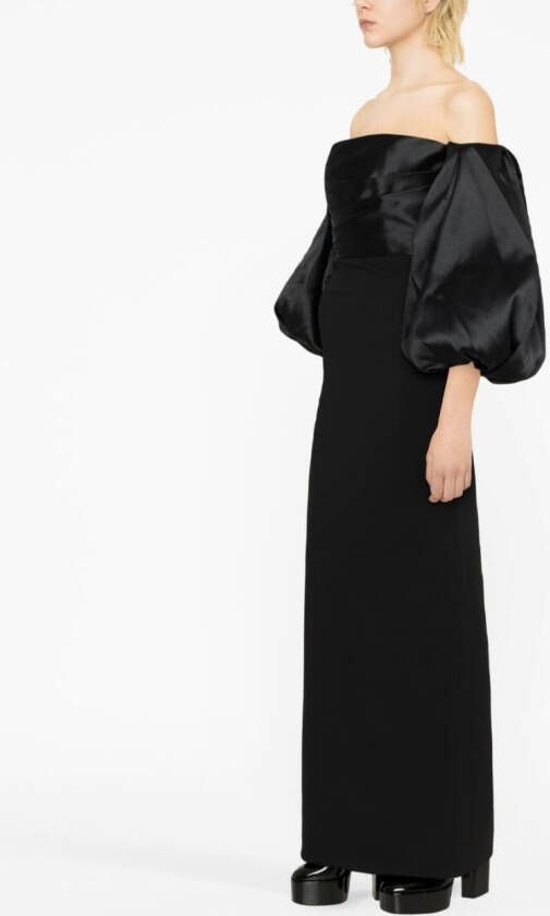 Solace London Off-shoulder avondjurk Zwart