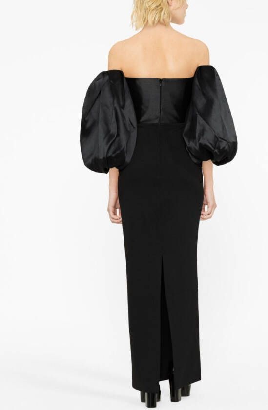 Solace London Off-shoulder avondjurk Zwart