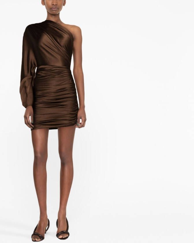 Solace London Asymmetrische mini-jurk Bruin