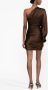Solace London Asymmetrische mini-jurk Bruin - Thumbnail 4