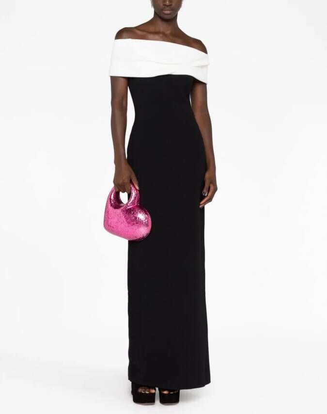 Solace London Eva off-shoulder maxi-jurk Zwart