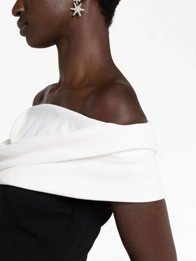 Solace London Eva off-shoulder maxi-jurk Zwart