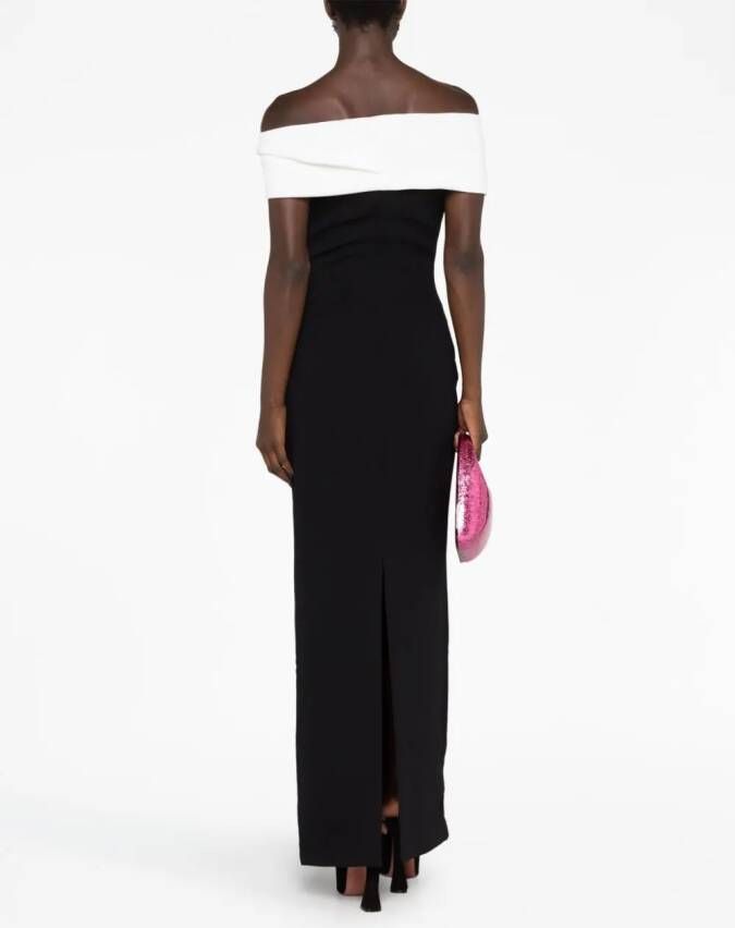 Solace London Eva off-shoulder maxi-jurk Zwart
