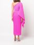 Solace London Geribbelde jurk Roze - Thumbnail 4
