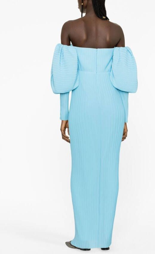 Solace London Geribbelde maxi-jurk Blauw