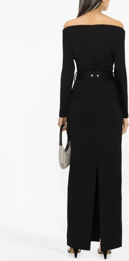 Solace London Maxi-jurk met lange mouwen Zwart