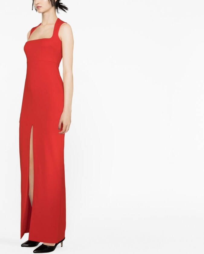Solace London Maxi-jurk met vierkante hals Rood