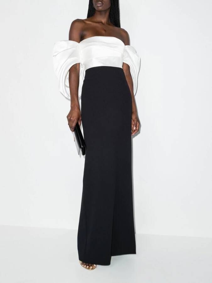 Solace London Off-shoulder jurk Beige
