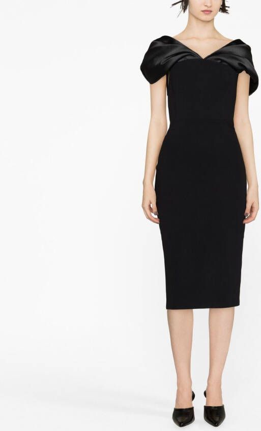 Solace London Off-shoulder jurk Zwart