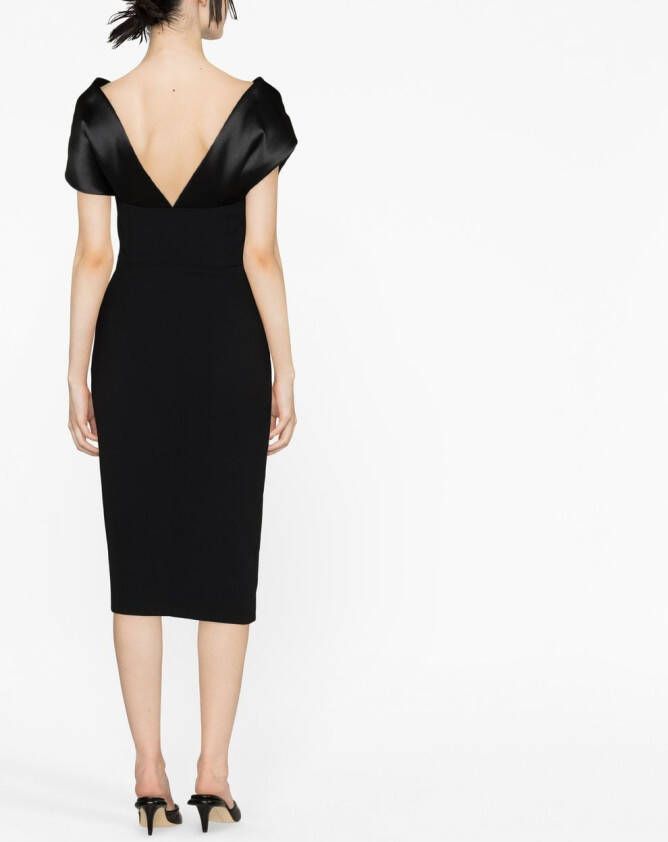 Solace London Off-shoulder jurk Zwart