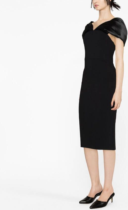 Solace London Off-shoulder jurk Zwart