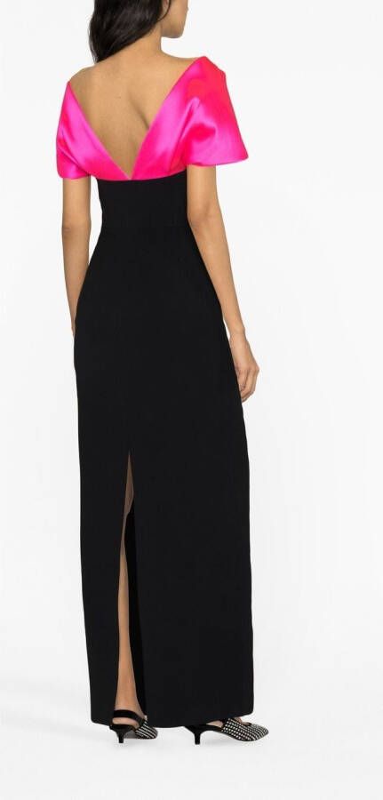 Solace London Off-shoulder maxi-jurk Zwart