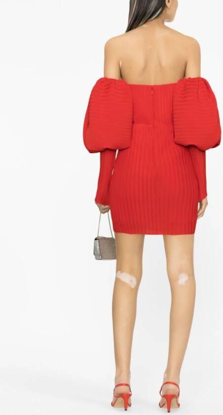 Solace London Plissé mini-jurk Rood