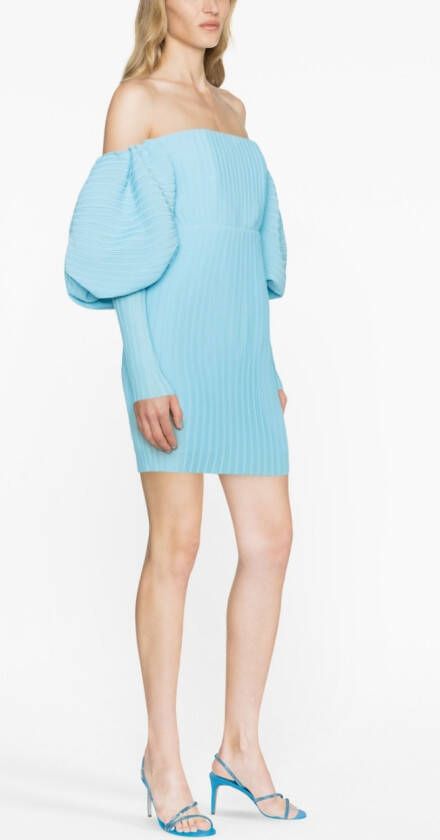 Solace London Geplooide mini-jurk Blauw