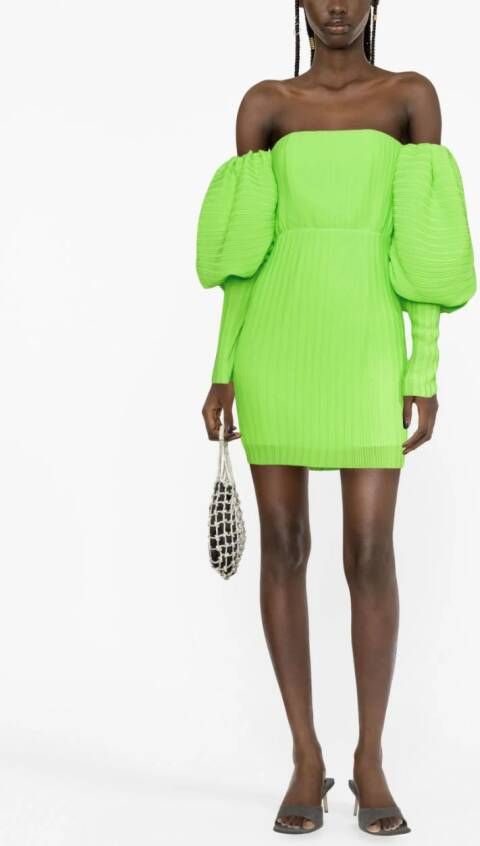 Solace London Chiffon mini-jurk Groen