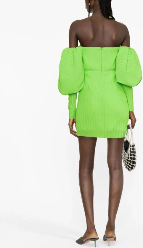 Solace London Chiffon mini-jurk Groen