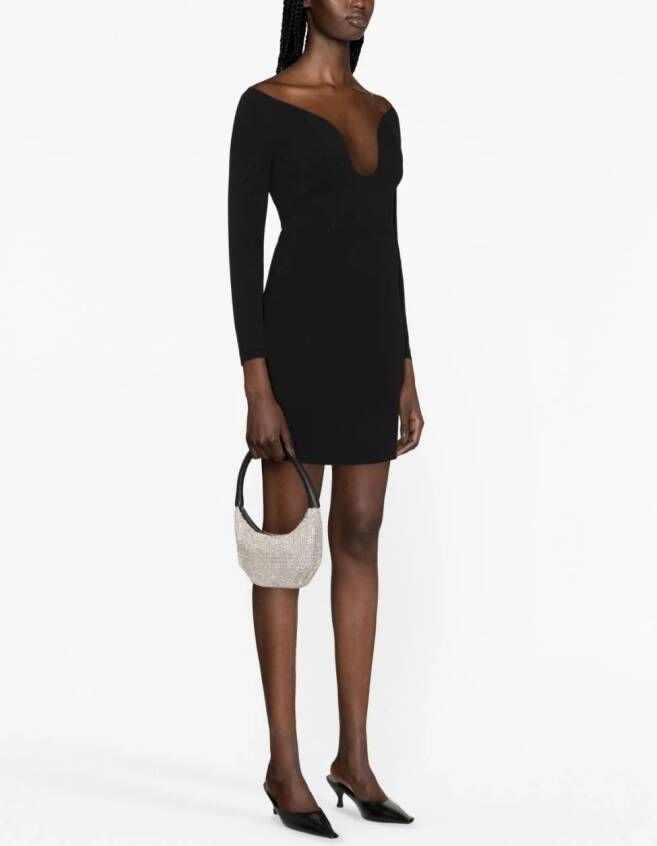 Solace London Mini-jurk met lange mouwen Zwart