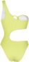 Solid & Striped Geribbeld badpak Groen - Thumbnail 2