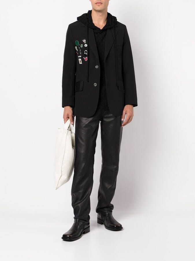 Song For The Mute Blazer met enkele rij knopen Zwart