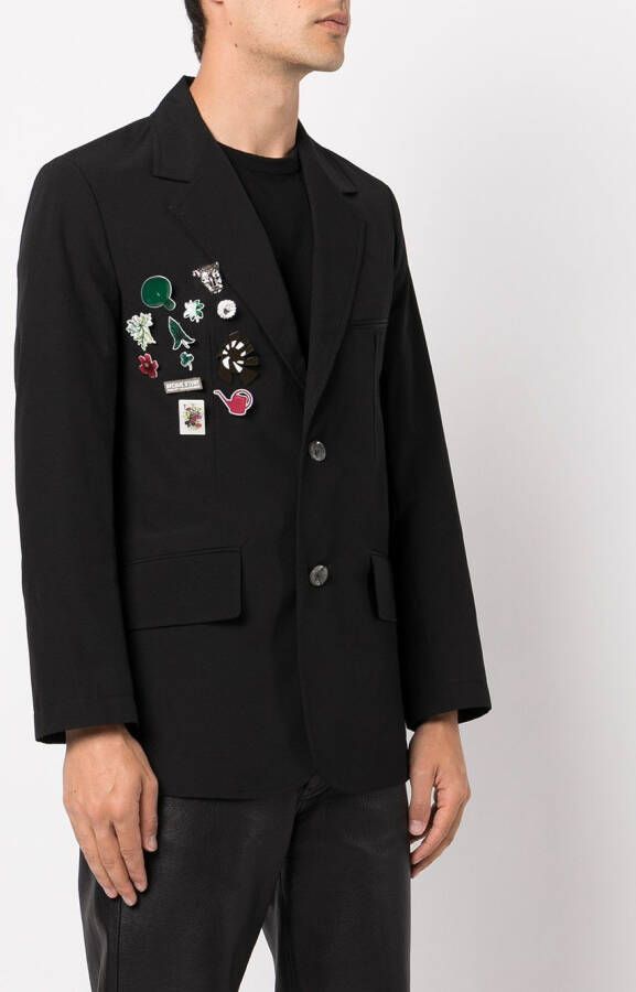 Song For The Mute Blazer met enkele rij knopen Zwart