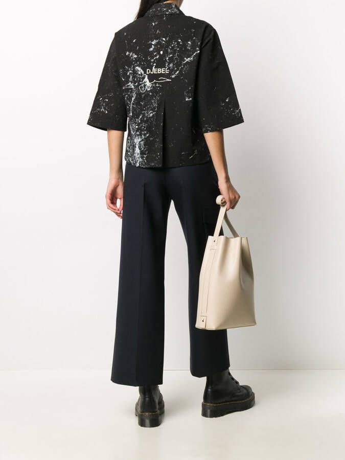 Song For The Mute Blouse met verfprint Zwart