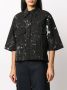 Song For The Mute Blouse met verfprint Zwart - Thumbnail 3