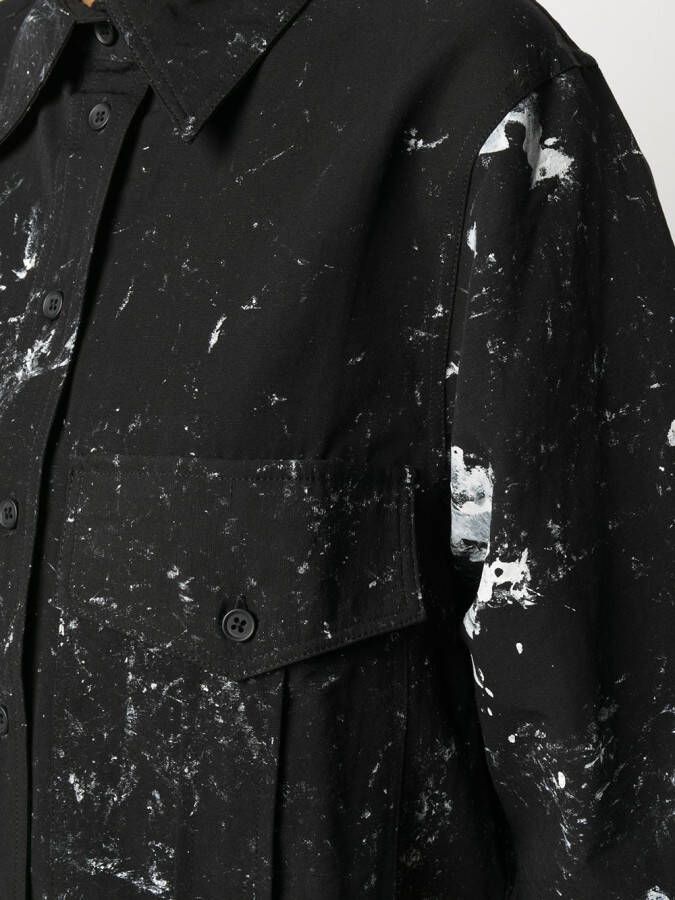 Song For The Mute Blouse met verfprint Zwart