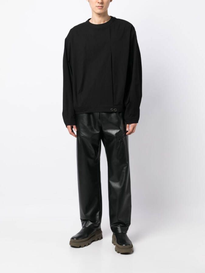 SONGZIO Cocoon pleat-detail sweatshirt Zwart