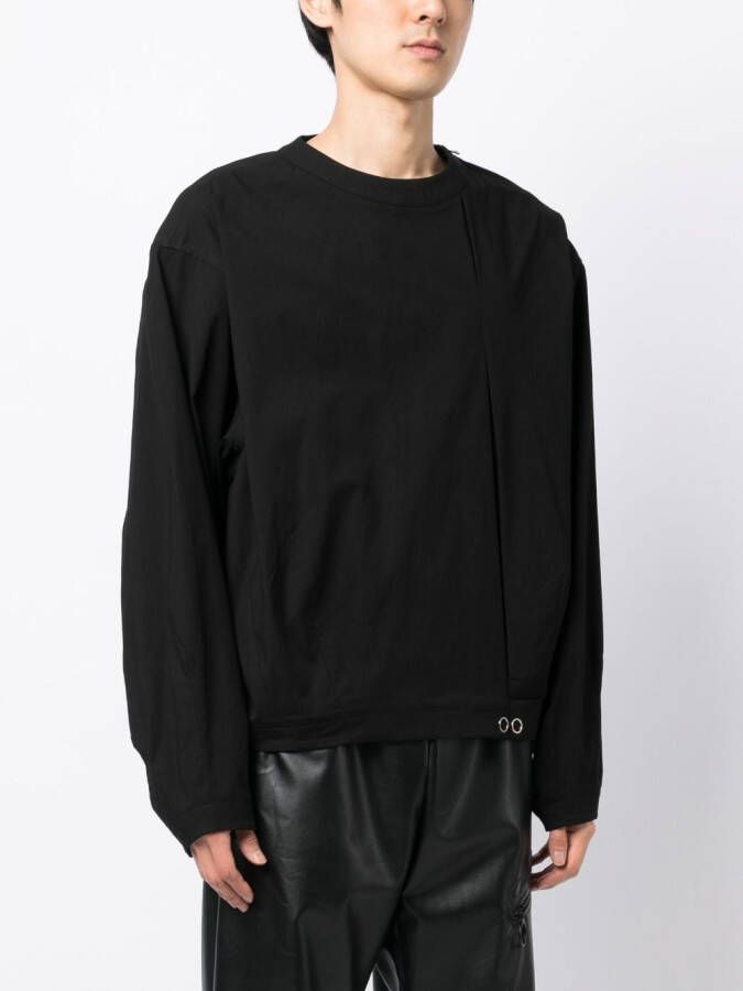 SONGZIO Cocoon pleat-detail sweatshirt Zwart