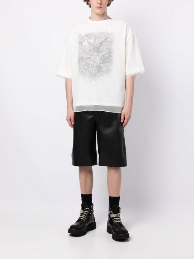 SONGZIO T-shirt met tule laag Wit