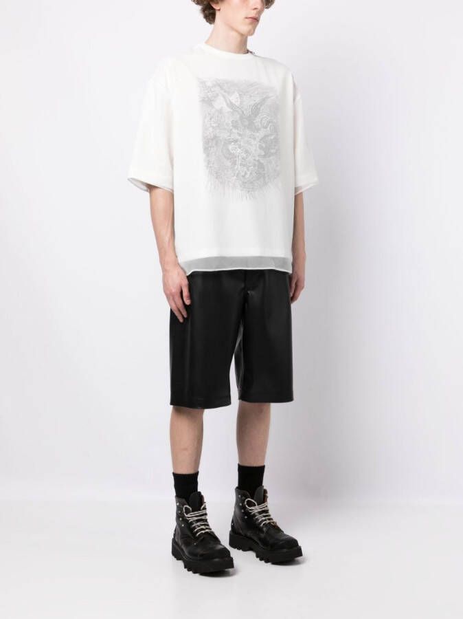 SONGZIO T-shirt met tule laag Wit