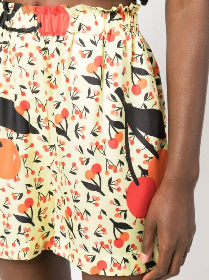 Sonia Rykiel Shorts met kersenprint Geel