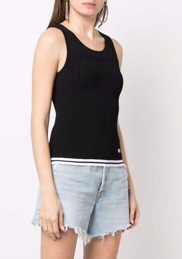 Sonia Rykiel Tanktop met geborduurd logo Zwart