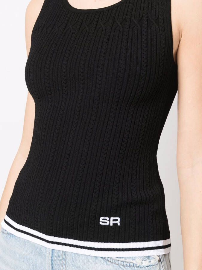 Sonia Rykiel Tanktop met geborduurd logo Zwart
