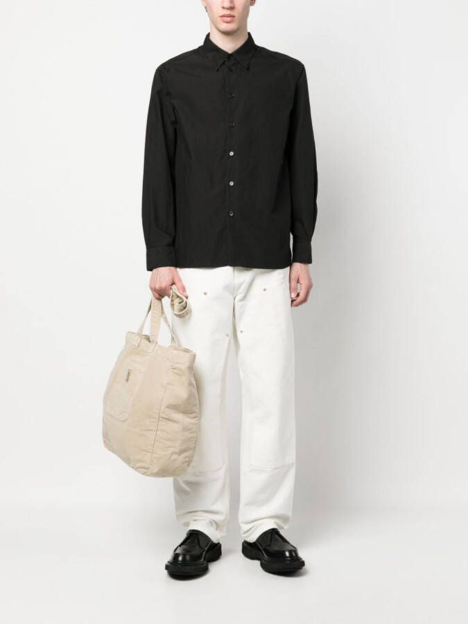 Soulland Overhemd met logopatch Zwart