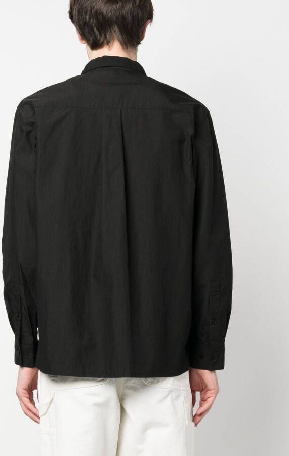 Soulland Overhemd met logopatch Zwart