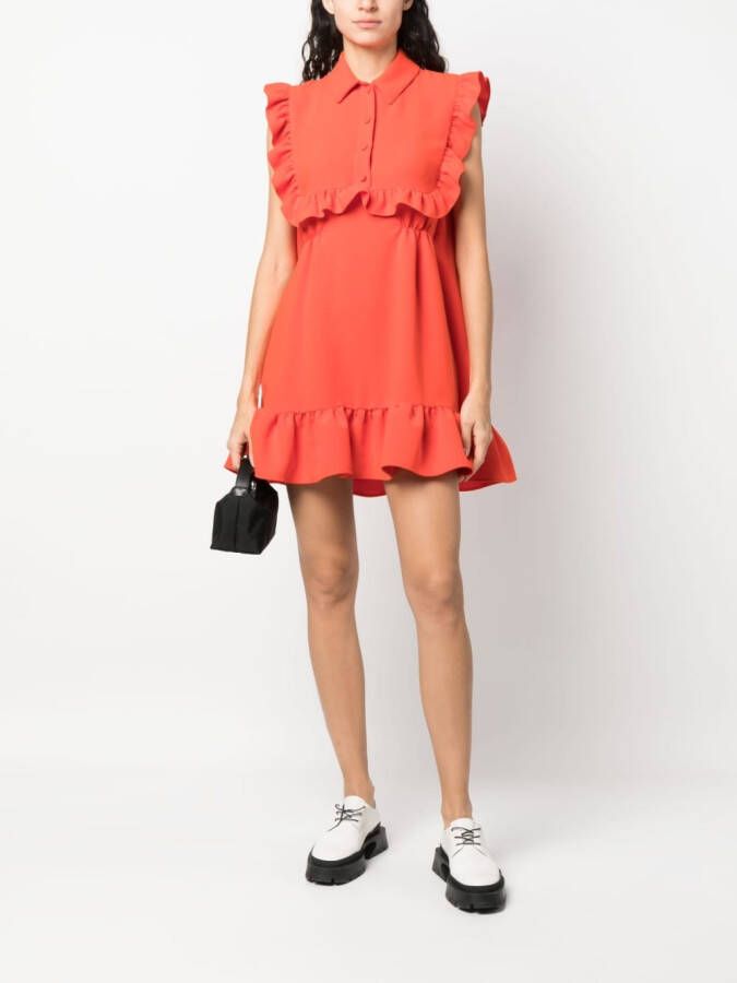Sportmax Mini-jurk met ruches Oranje
