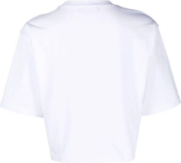 Sportmax T-shirt met geborduurd logo Wit