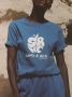 Sporty & Rich Katoenen T-shirt Blauw - Thumbnail 5