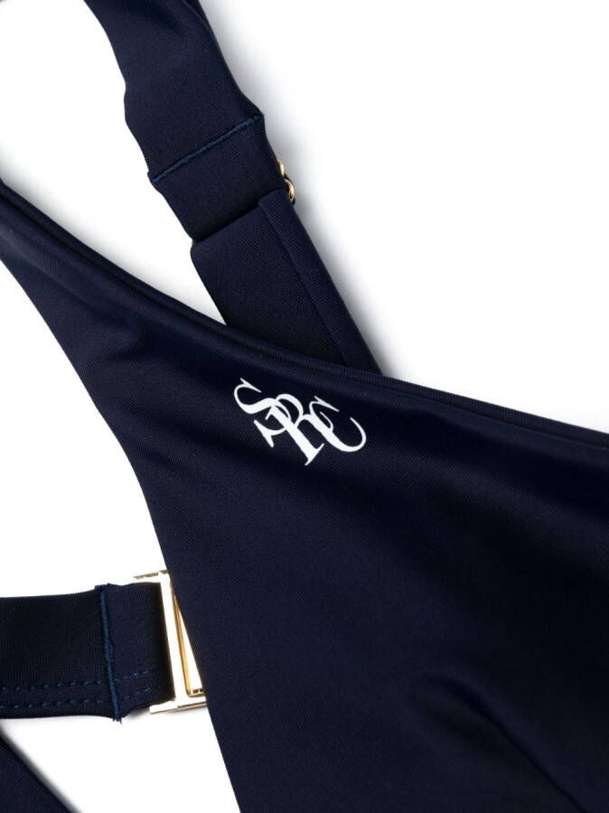 Sporty & Rich Bikinitop met logoprint Blauw