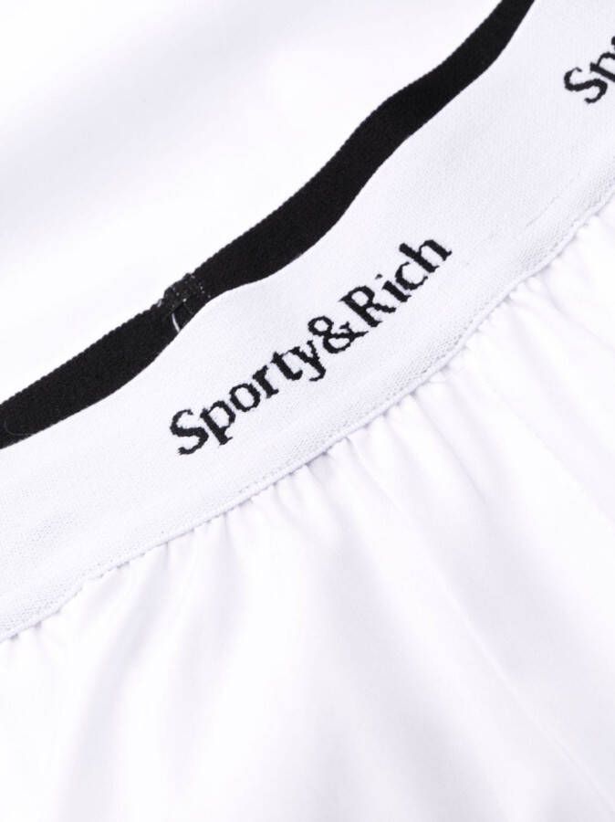 Sporty & Rich Broek met logoband Wit