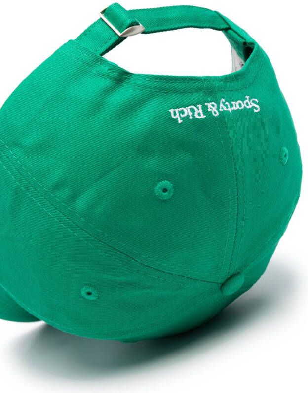 Sporty & Rich Pet met borduurwerk Groen