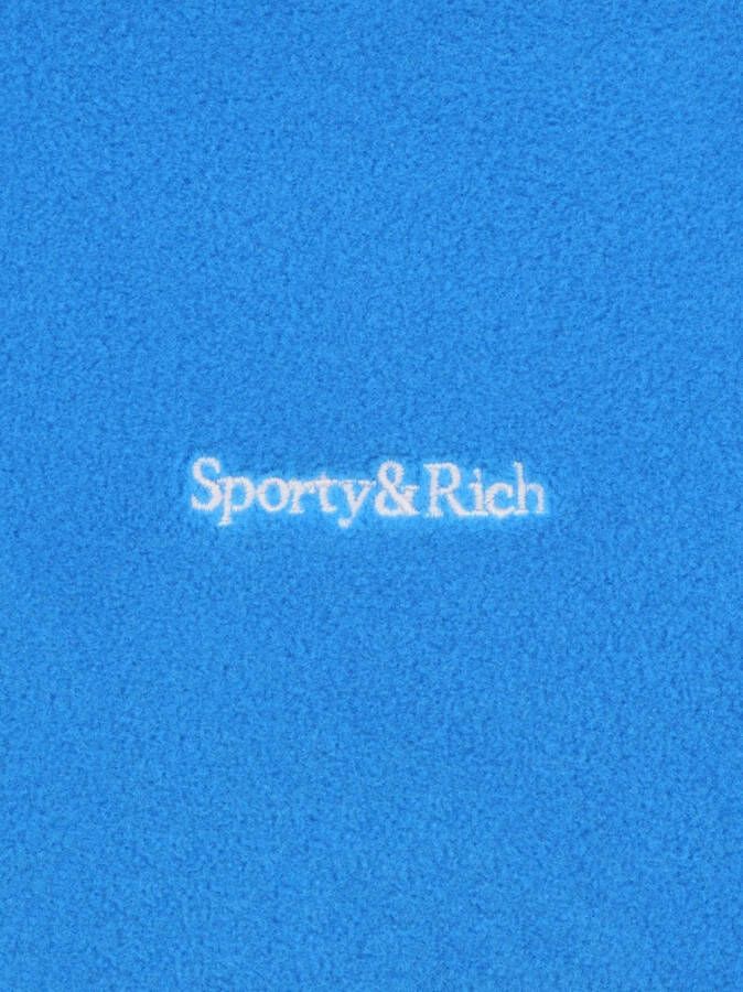 Sporty & Rich Hoodie met geborduurd logo Blauw