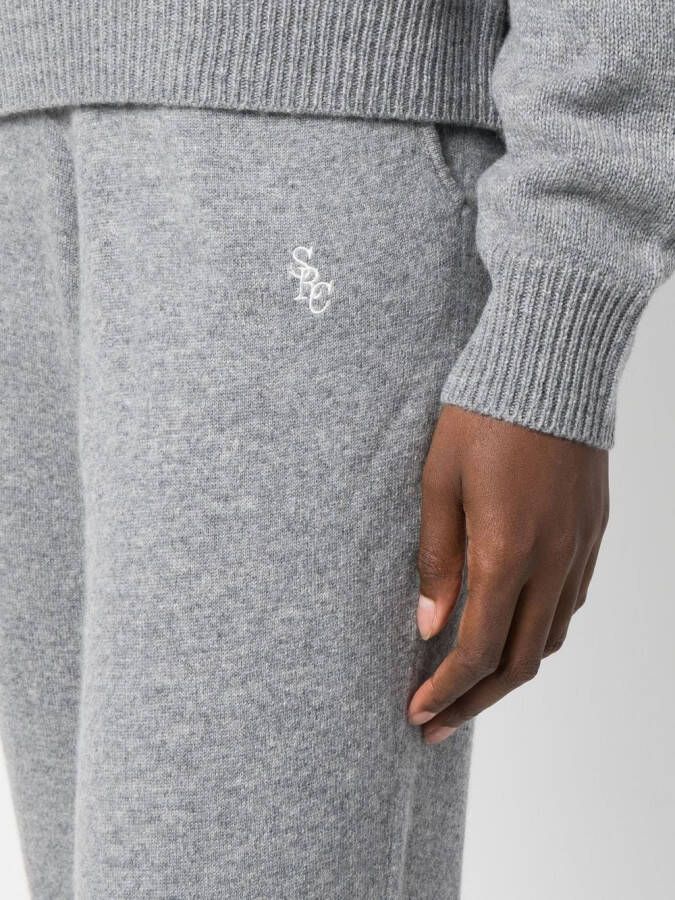 Sporty & Rich Trainingsbroek met geborduurd logo Grijs