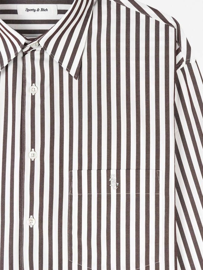 Sporty & Rich Gestreept shirt Bruin