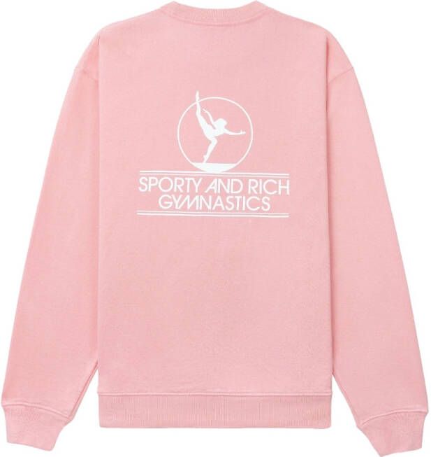 Sporty & Rich Sweater met logoprint Roze