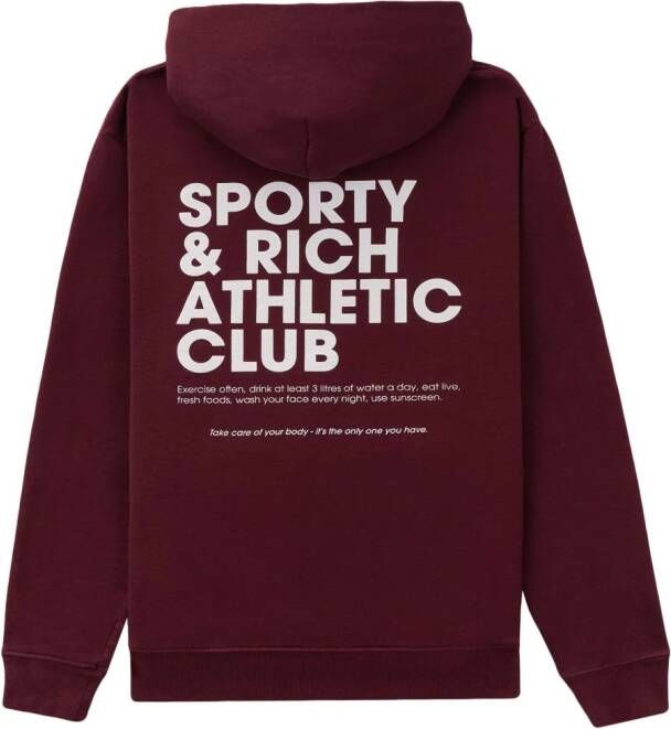Sporty & Rich Hoodie met tekst Rood