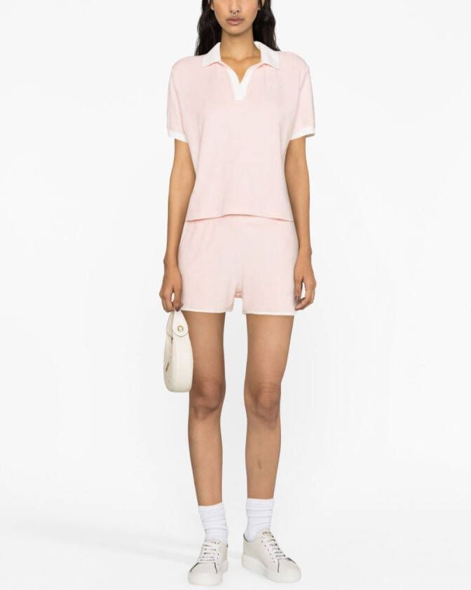 Sporty & Rich Shorts met geborduurd logo Roze